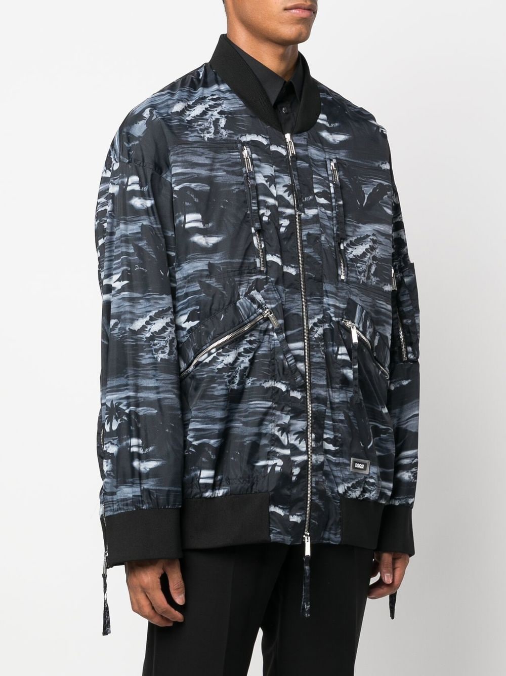 Shop Dsquared2 Graphic-print Bomber Jacket In Blue