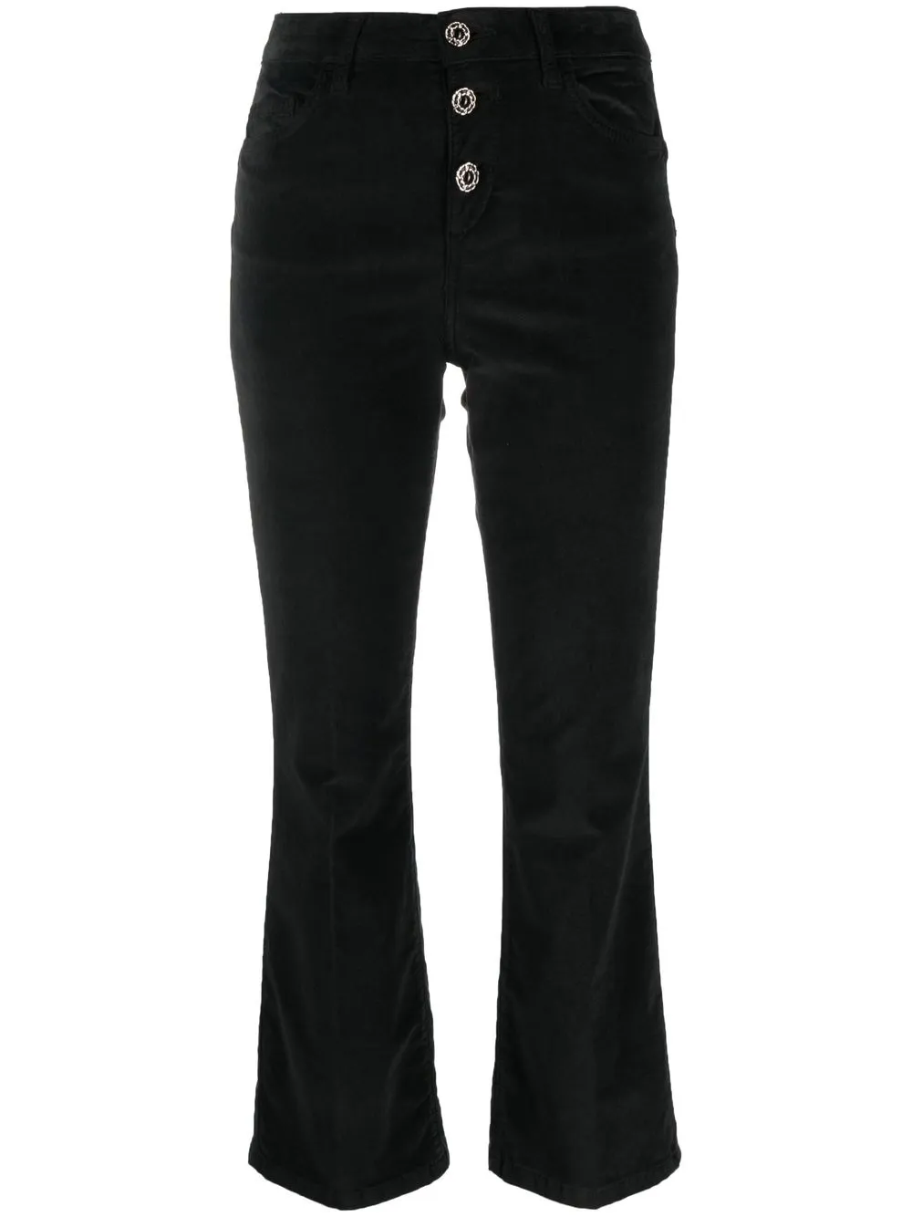 

LIU JO button-front velvet trousers - Black