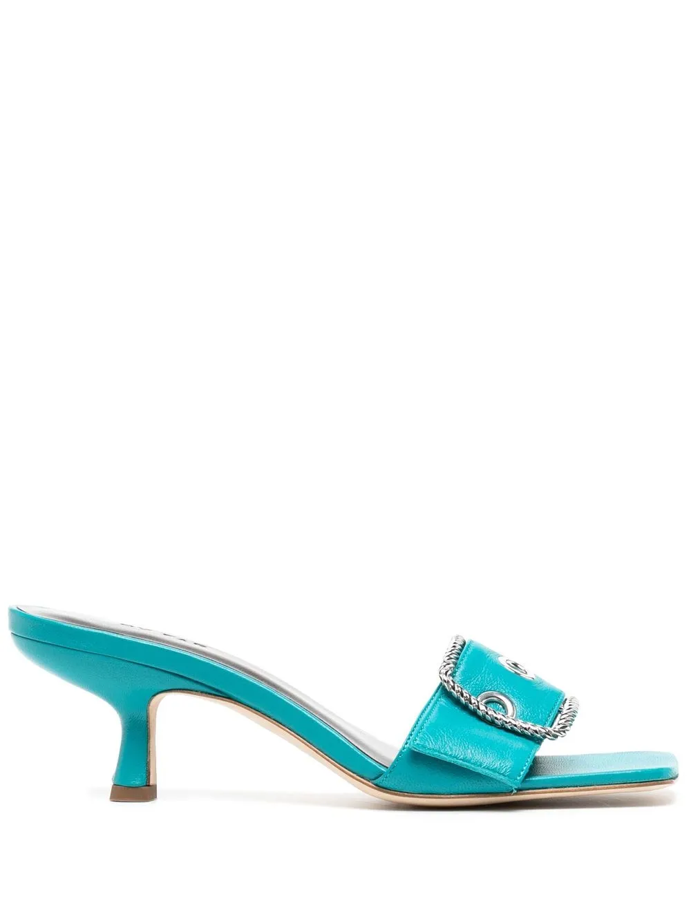 

BY FAR Devina buckle mules - Green