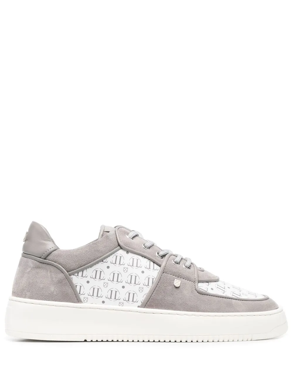 

Leandro Lopes monogram-print leather sneakers - Grey