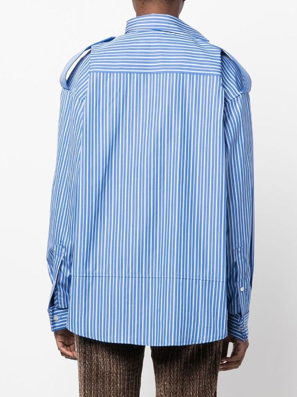 MERYLL ROGGE stripe-print draped-placket Shirt - Farfetch