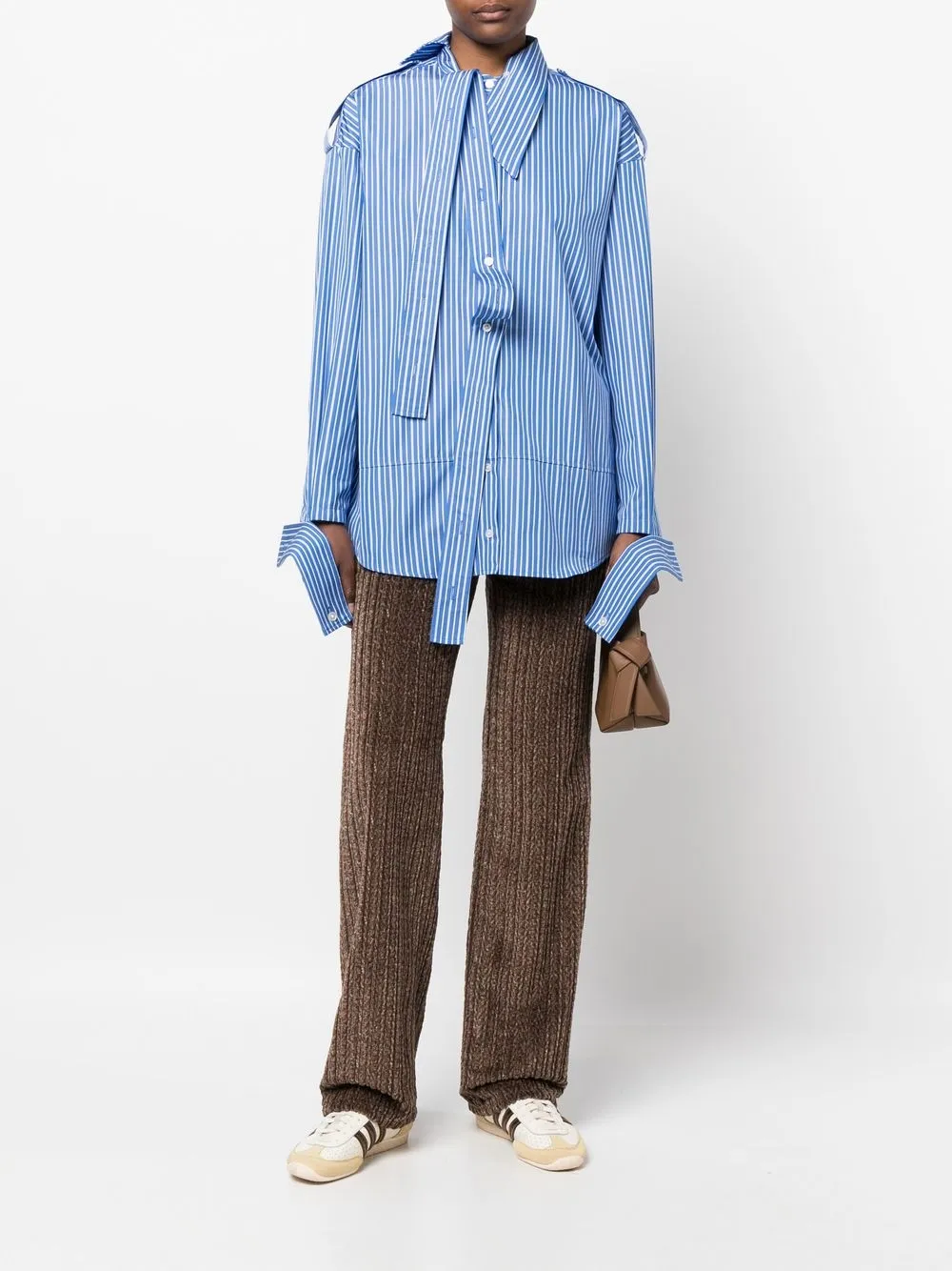 MERYLL ROGGE stripe-print draped-placket Shirt - Farfetch