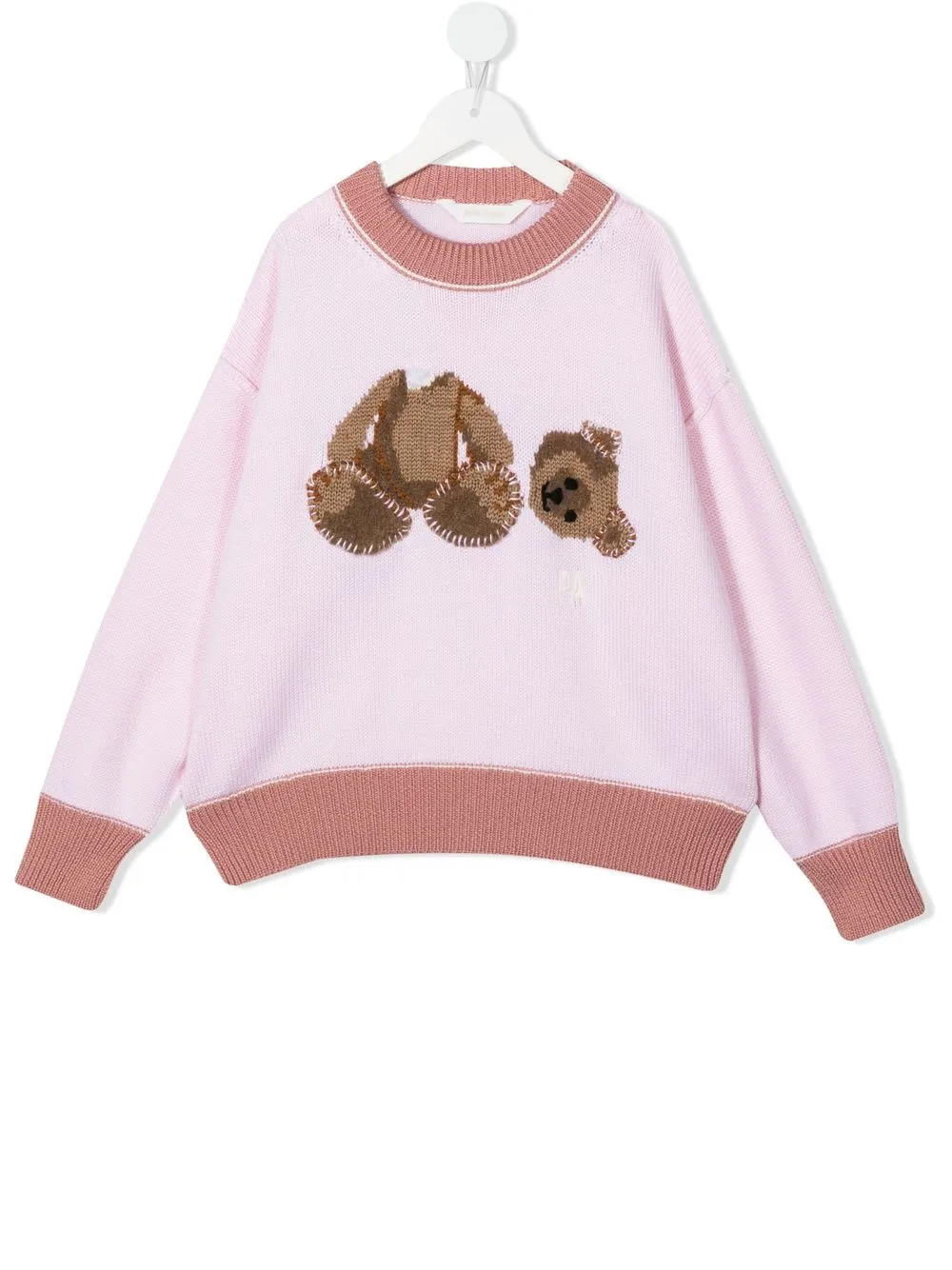 

Palm Angels Kids suéter tejido con motivo Teddy Bear - Rosado