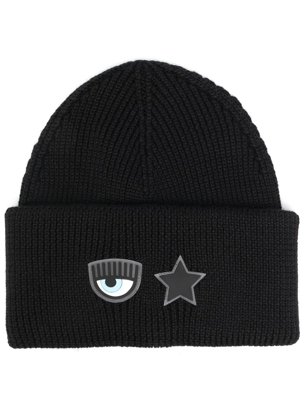 

Chiara Ferragni gorro de canalé con parche del logo Eyelike - Negro