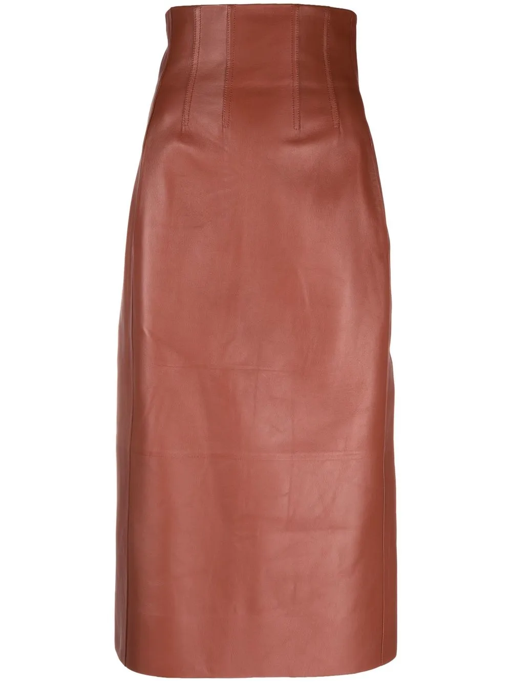 

Chloé high-waisted leather skirt - Brown