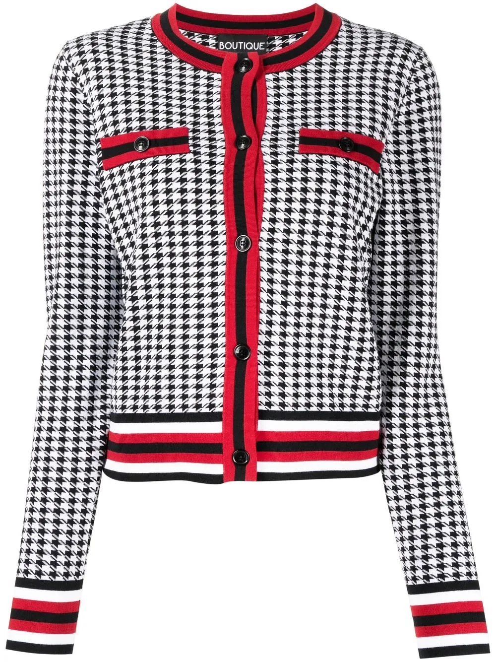 

Boutique Moschino houndstooth button-up cardigan - Black