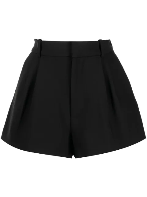 AREA logo-laque pleated tailored shorts 