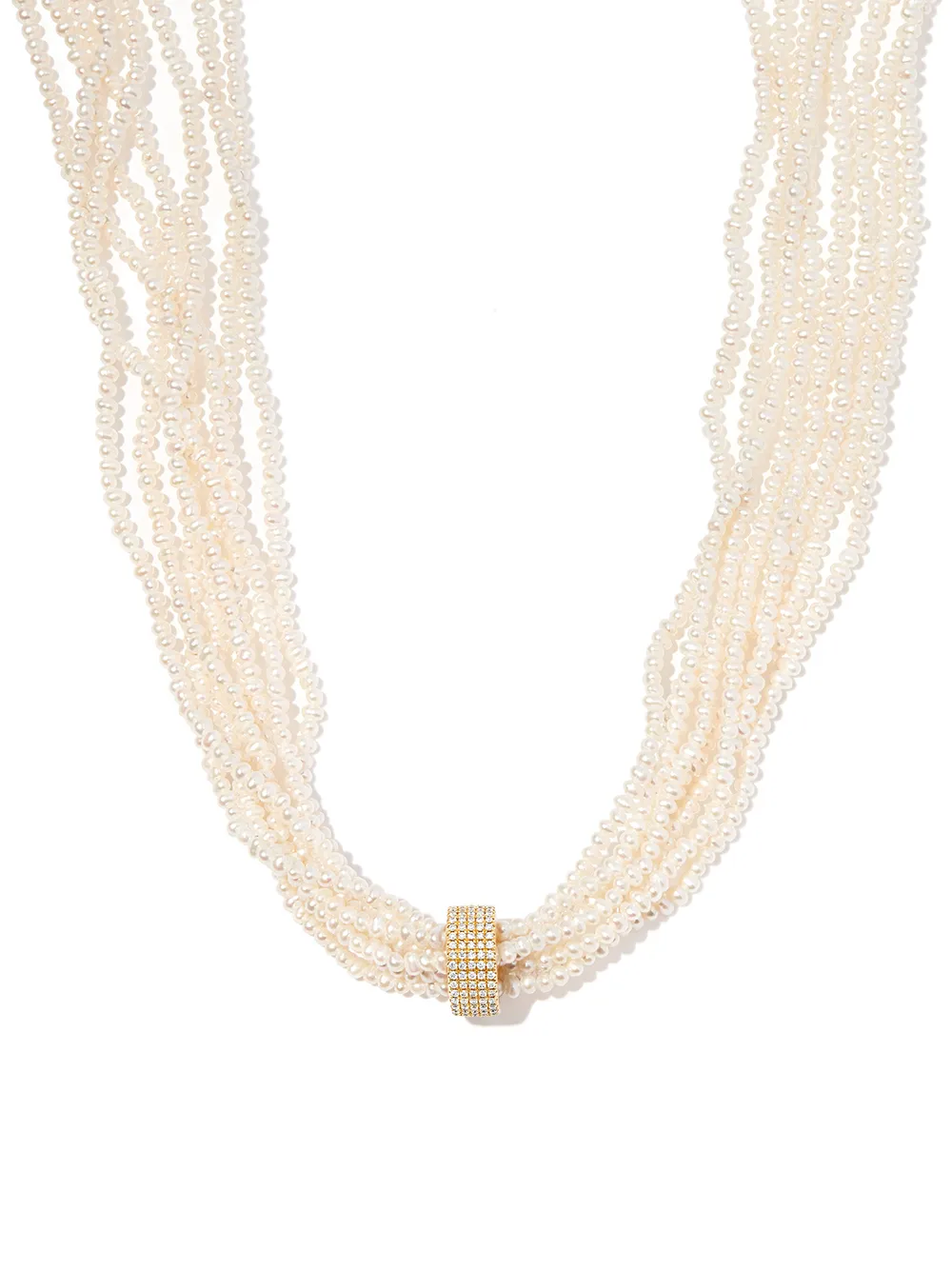 

Mizuki 14kt yellow gold pearl and diamond necklace