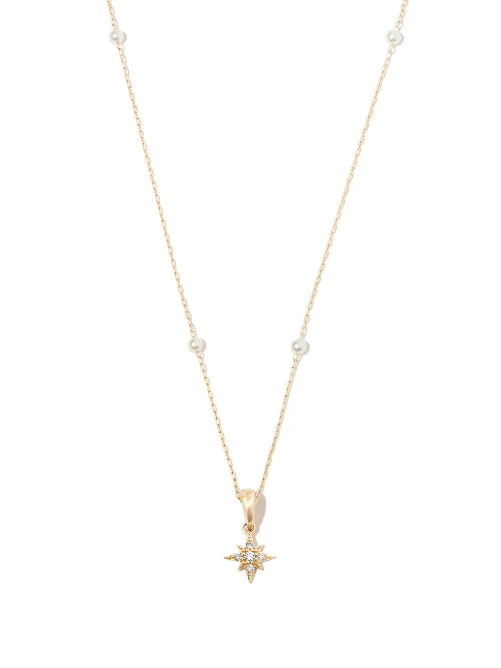 

Mizuki 14kt yellow gold diamond and pearl pendant necklace