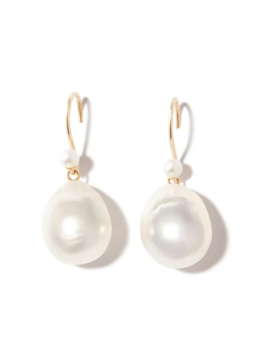 Boucles d'oreilles pendentes en 14ct à perles - Mizuki - Modalova