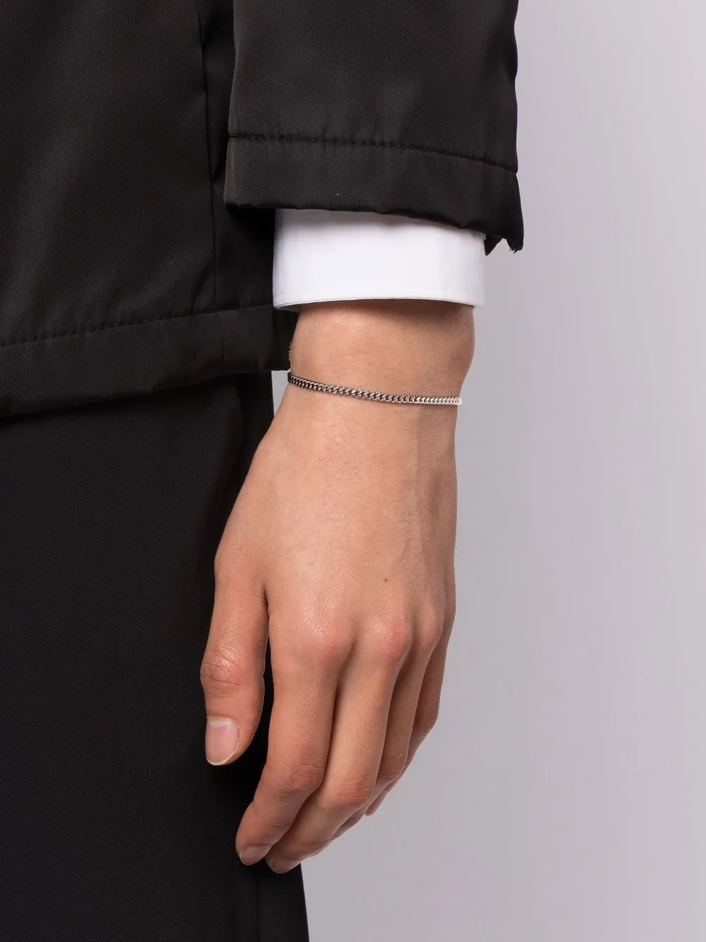 Shop Tom Wood Curb M Bracelet In Silver