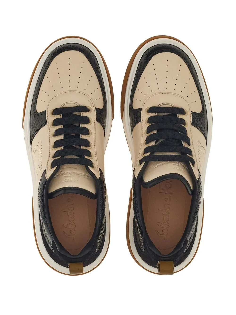 Ferragamo Multicolor Gancini Sneaker In Black