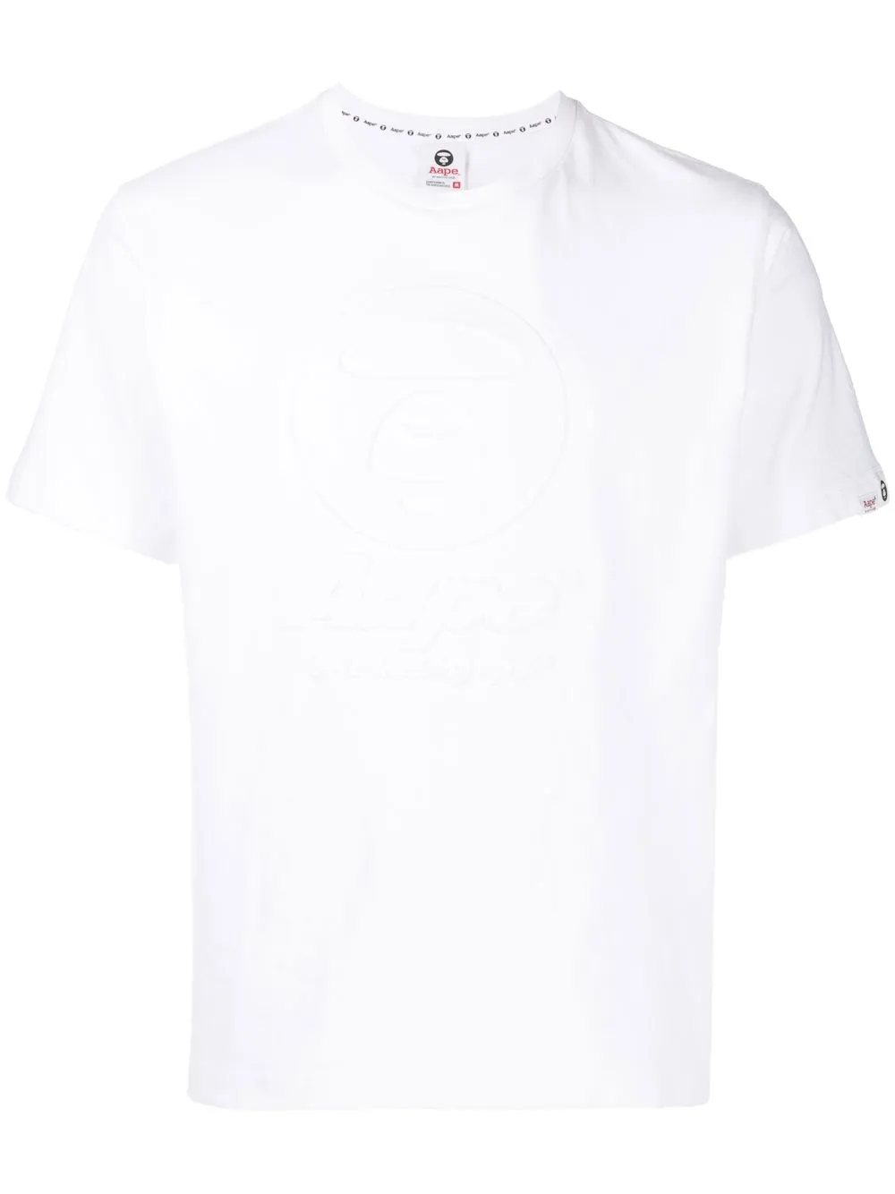 AAPE BY A BATHING APE LOGO-EMBOSSED COTTON T-SHIRT