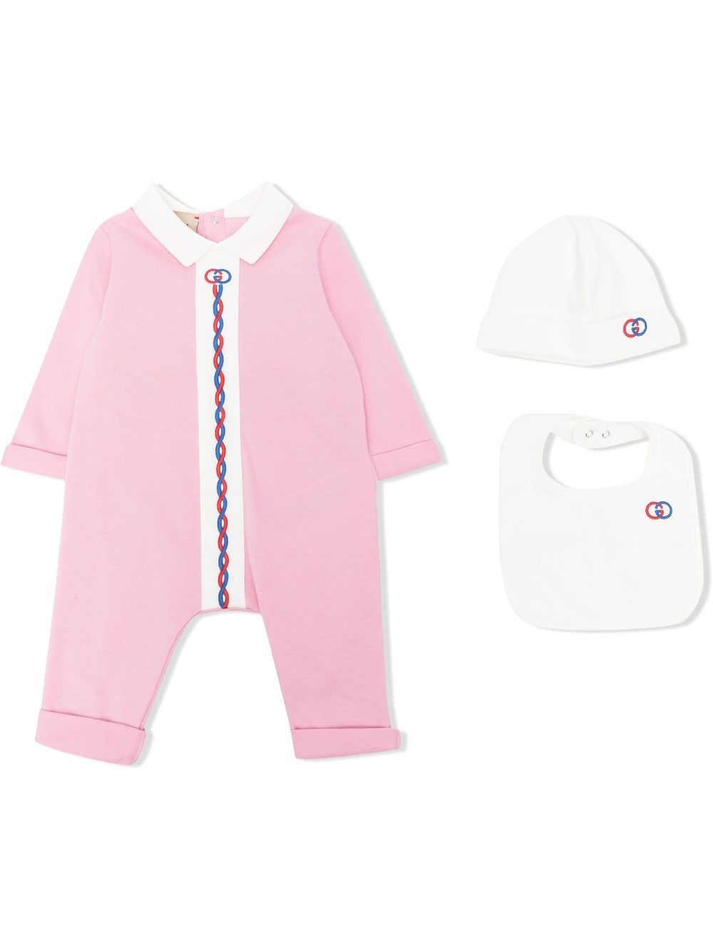 Gucci Kids Interlocking G embroidered-logo body - Pink