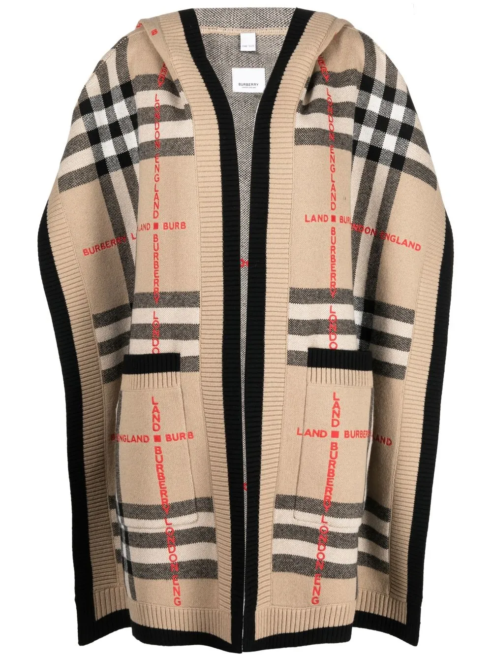 

Burberry Vintage Check hooded cardi-coat - Neutrals