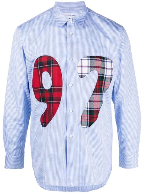 Comme Des Garcons Shirt check-pattern numbered shirt Men