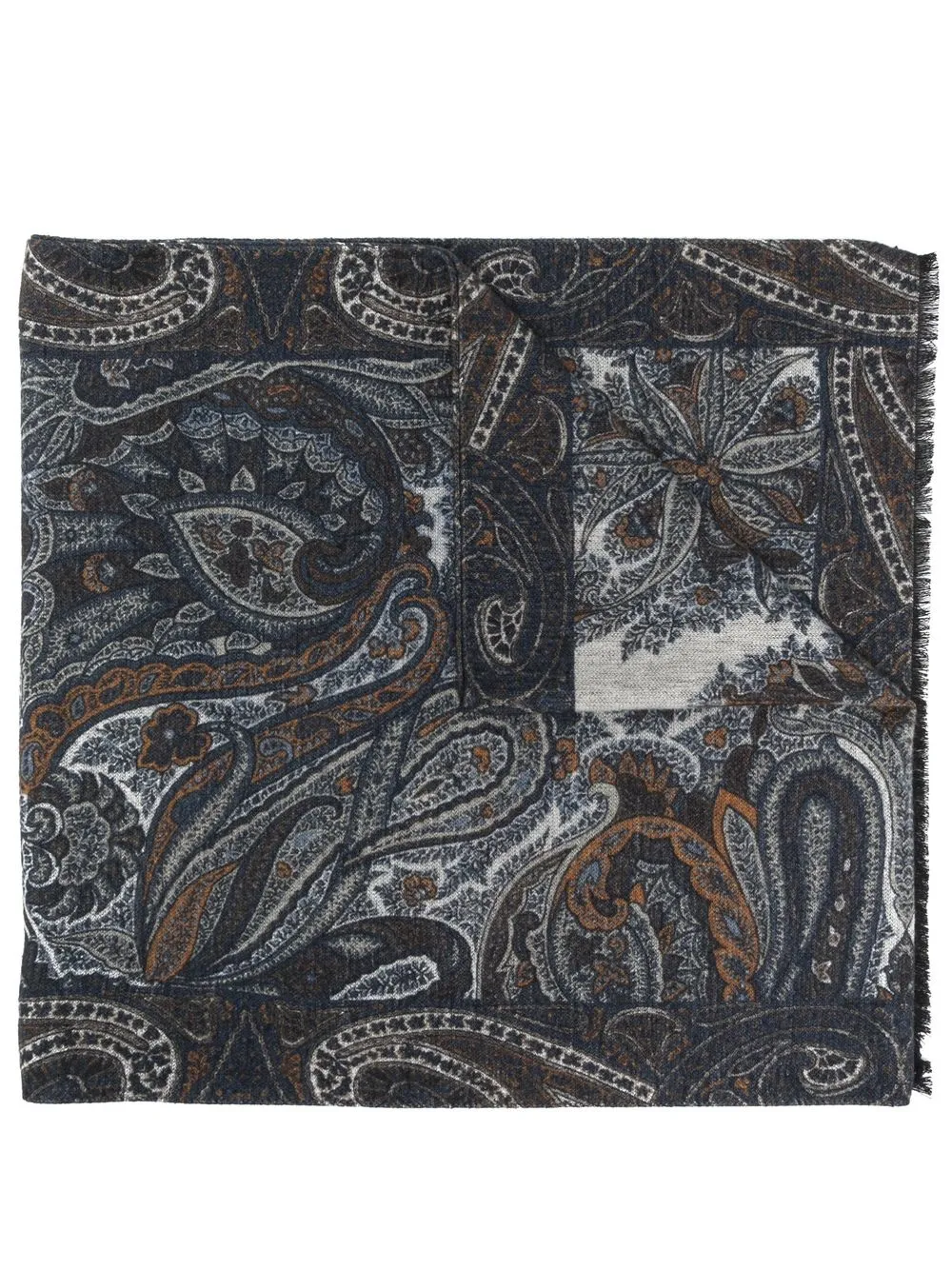 

Kiton mascada de seda con estampado de cachemira - Gris