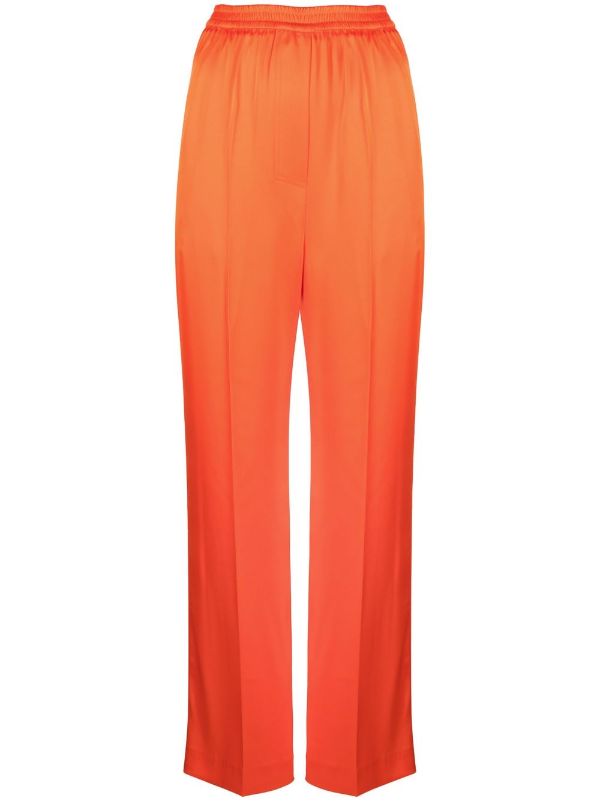 Orange best sale satin trousers