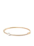 Mizuki 14kt yellow gold diamond and pearl bangle