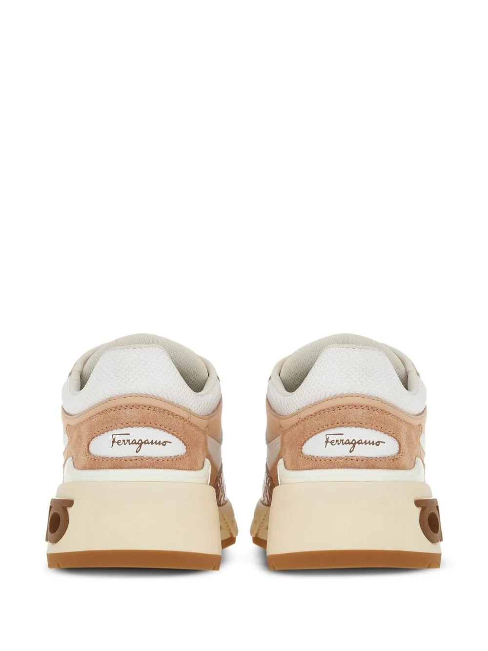 Ferragamo Cosma Low Leather Sneaker In Neutrals