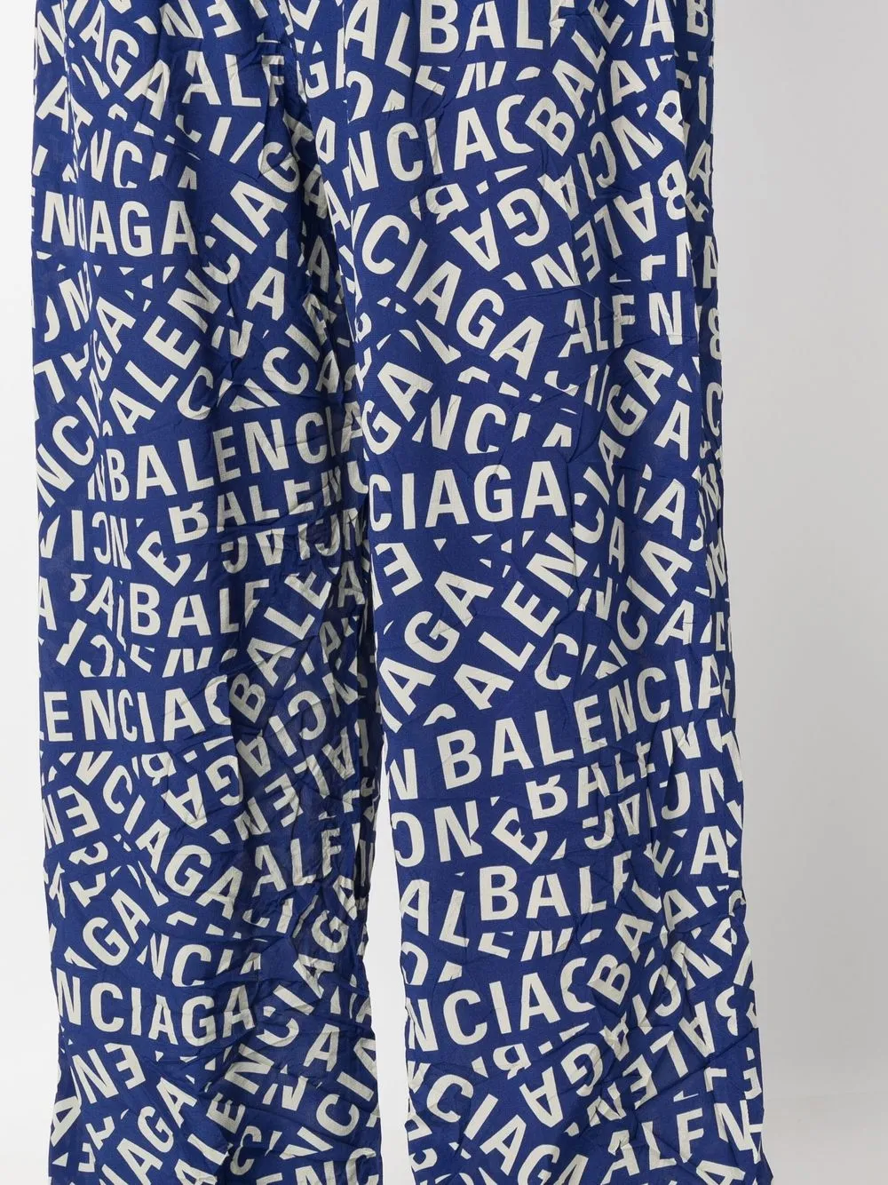 Shop Balenciaga Logo-print Pyjama Trousers In Blau