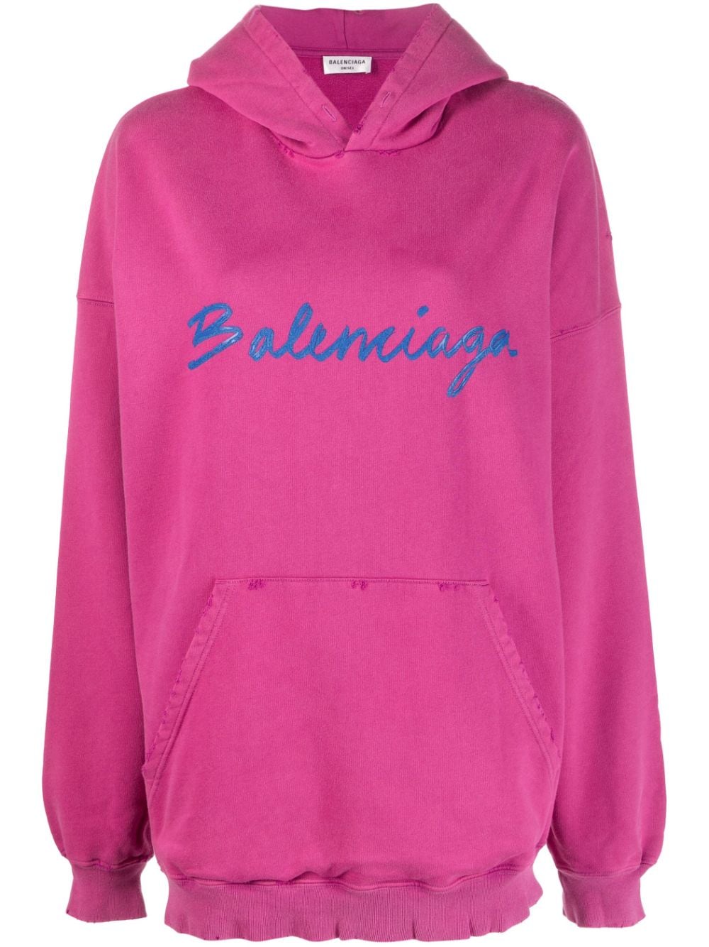 Balenciaga Logo-print Cotton Hoodie In Pink