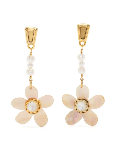 Brinker & Eliza arete con detalle flor