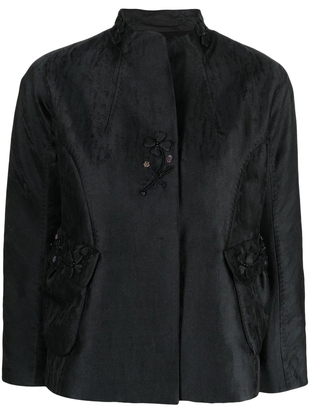 

SHIATZY CHEN silk-embroidered fitted jacket - Black