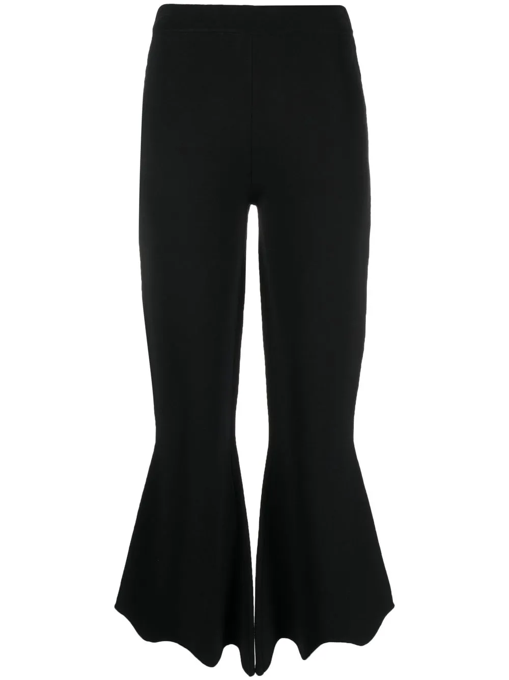 

By Malene Birger knitted flared cropped trousers - Black