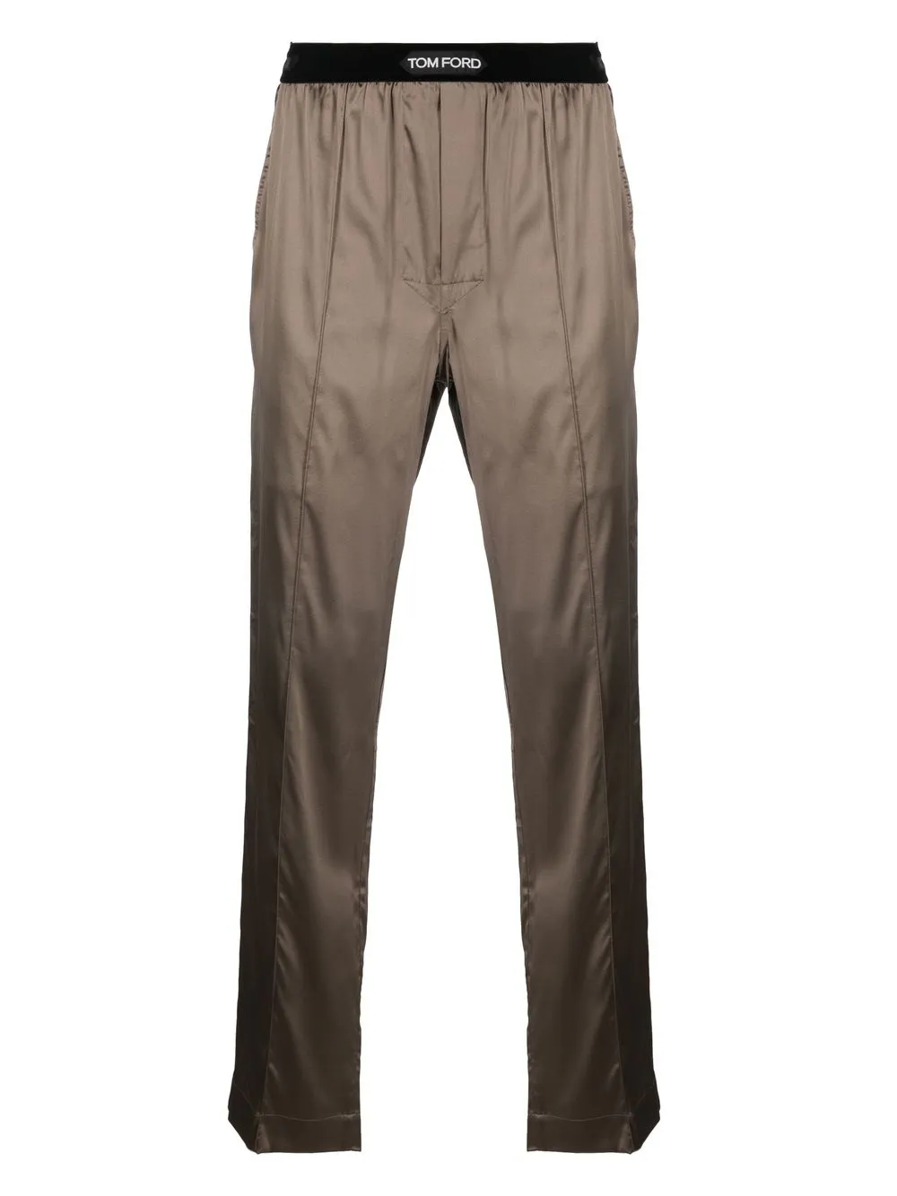

TOM FORD logo-waist silk pyjama trousers - Brown