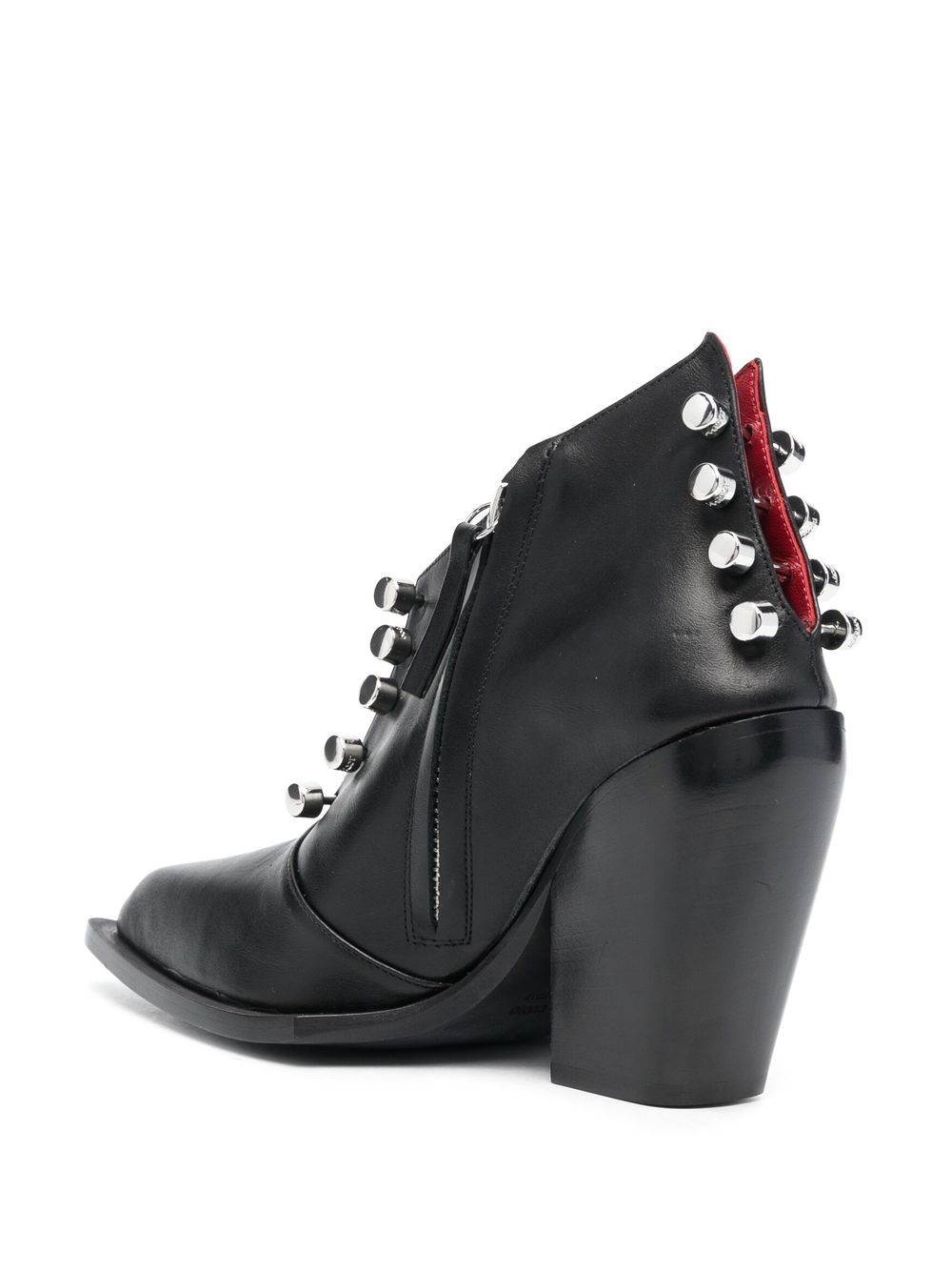 Shop Hardot Stud-embellished Pointed Boots In Black