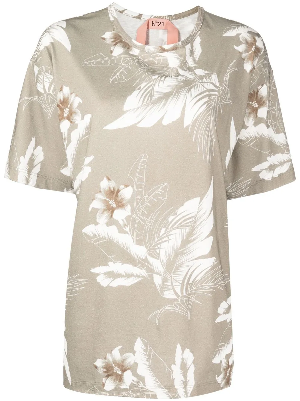 

Nº21 playera oversize con estampado floral - Gris