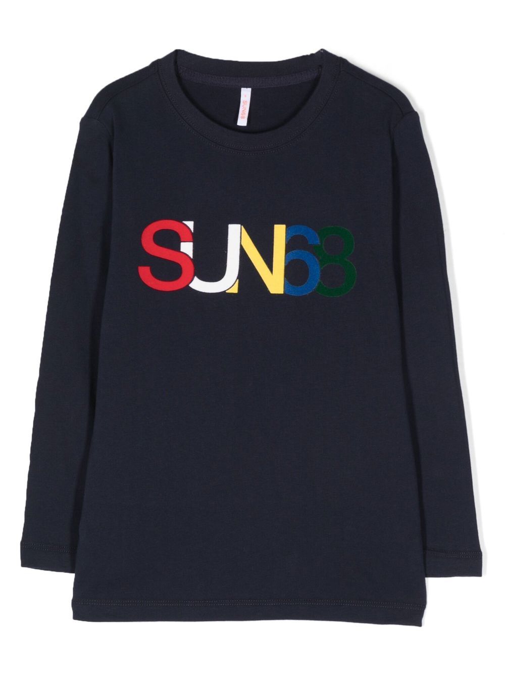 

Sun 68 logo-print long-sleeve T-shirt - Blue