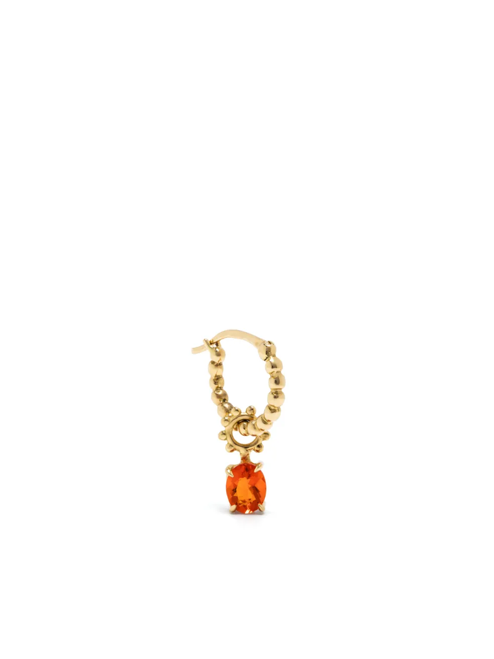 Gaya 18kt yellow gold fire opal hoop earring