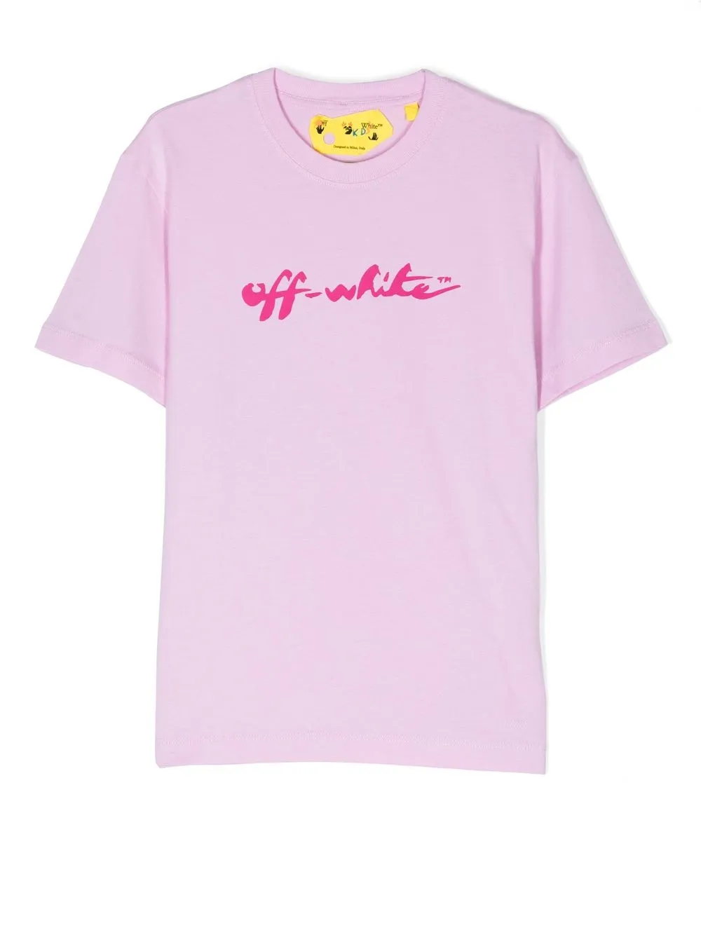 

Off-White Kids playera con logo estampado - Rosado