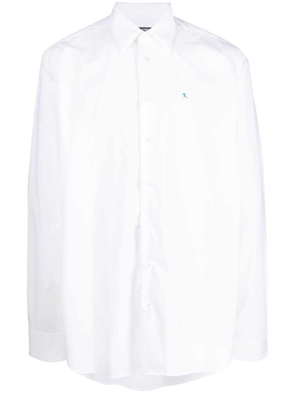 Shop Raf Simons Logo-embroidered Shirt In Weiss