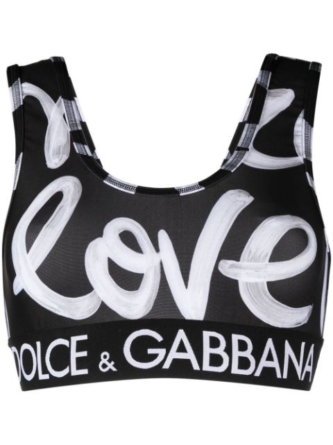 Dolce & Gabbana logo-waistband sports bra