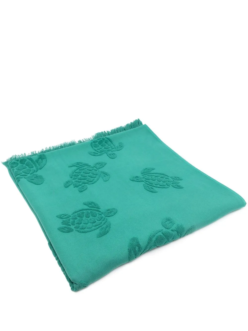 

Vilebrequin turtle fringed bath towel - Green