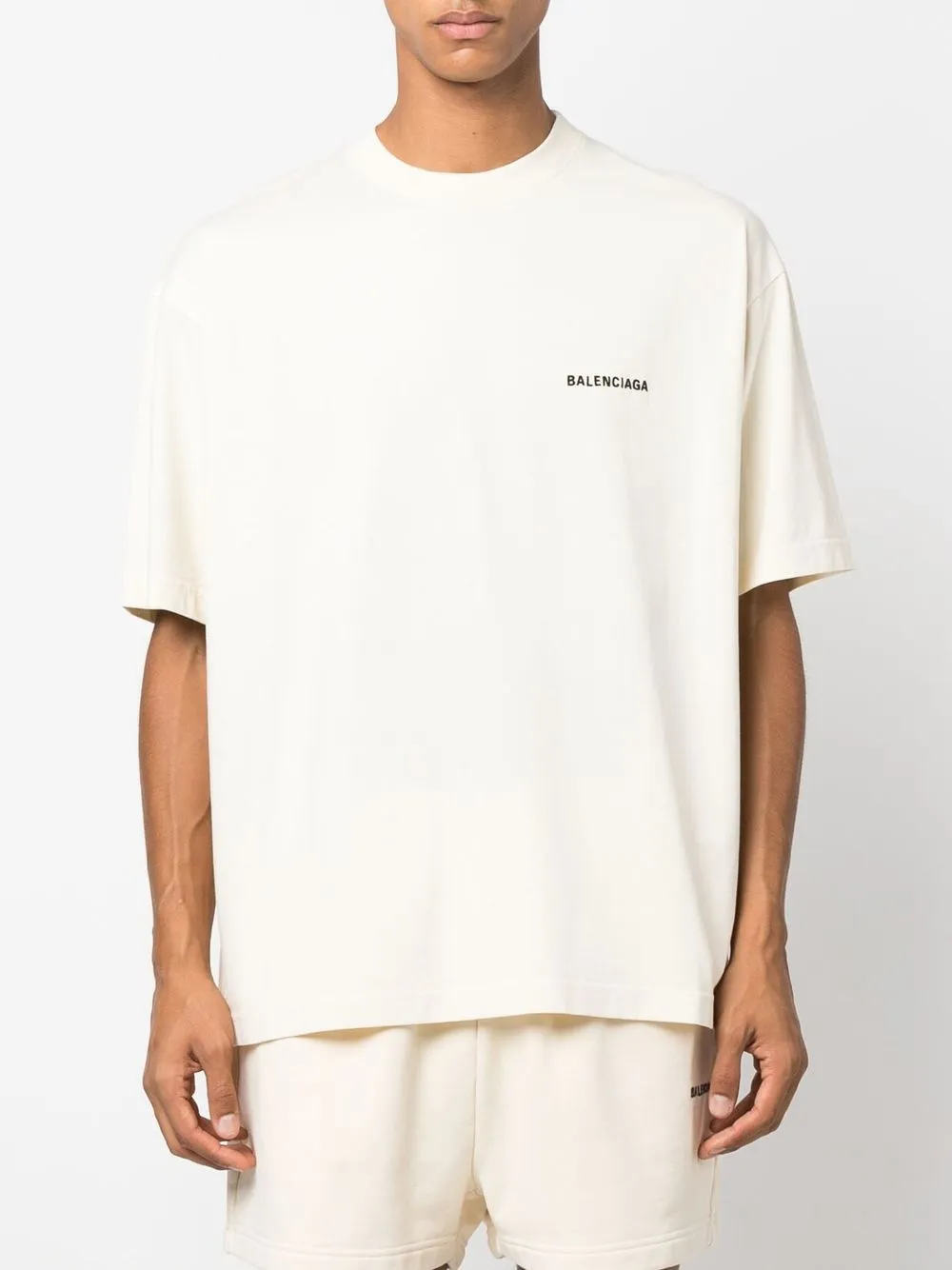 Men's Balenciaga T Shirt White/Beige color Size Small