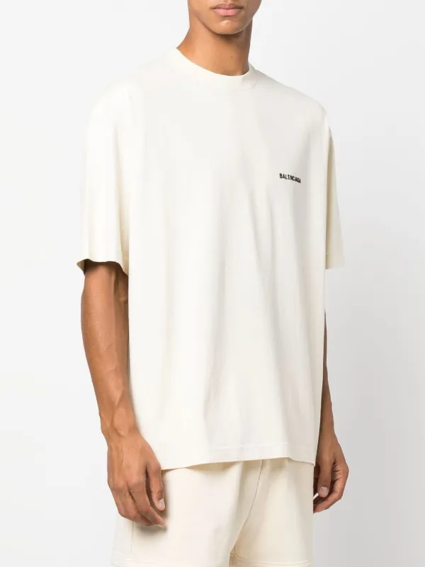 Men's Balenciaga T Shirt White/Beige color Size Small