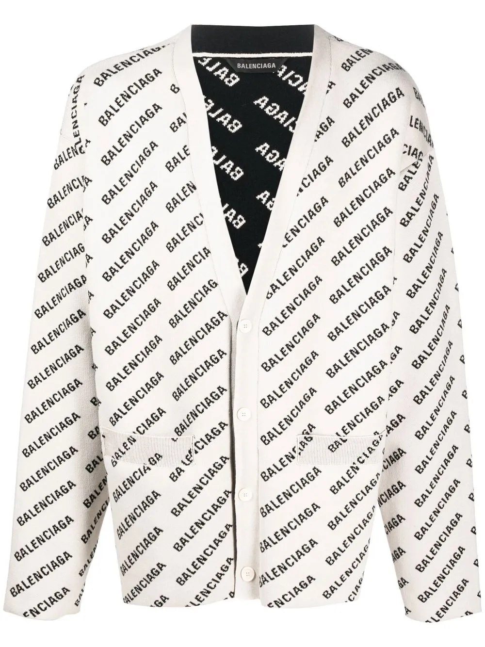 intarsia-knit logo cardigan