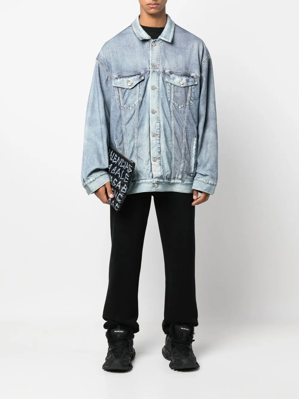 Trompe L'oeil-print Denim Jacket In Blue