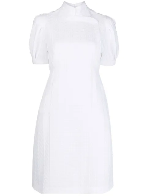 SHIATZY CHEN band-collar short-sleeved dress