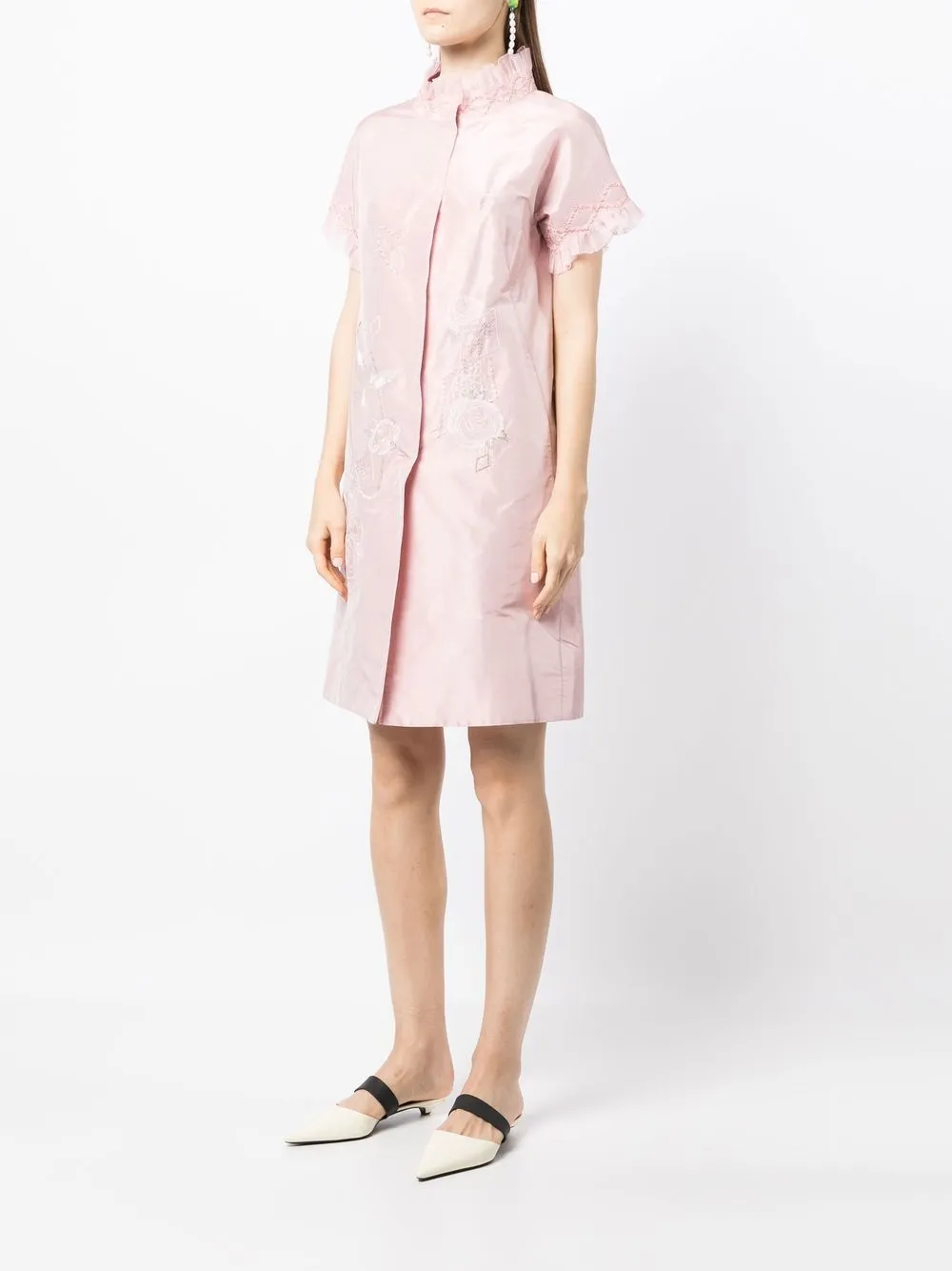  Shiatzy Chen Bestickter Mantel   Rosa 
