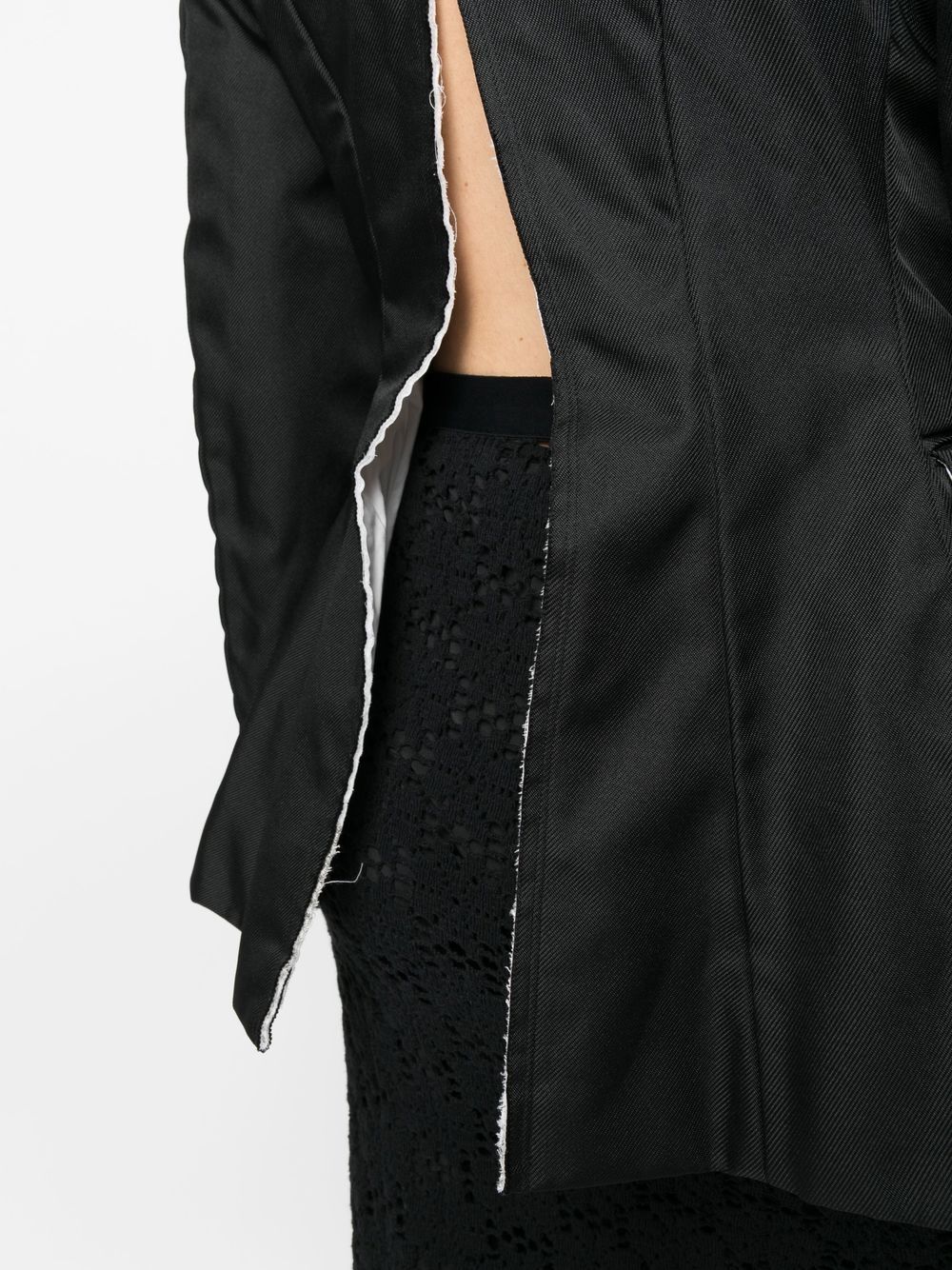 Shop Comme Des Garçons Open-back Tailored Blazer In Grey