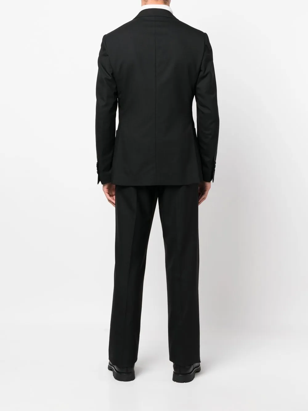 Lardini Single-breasted Wool Suit In Black