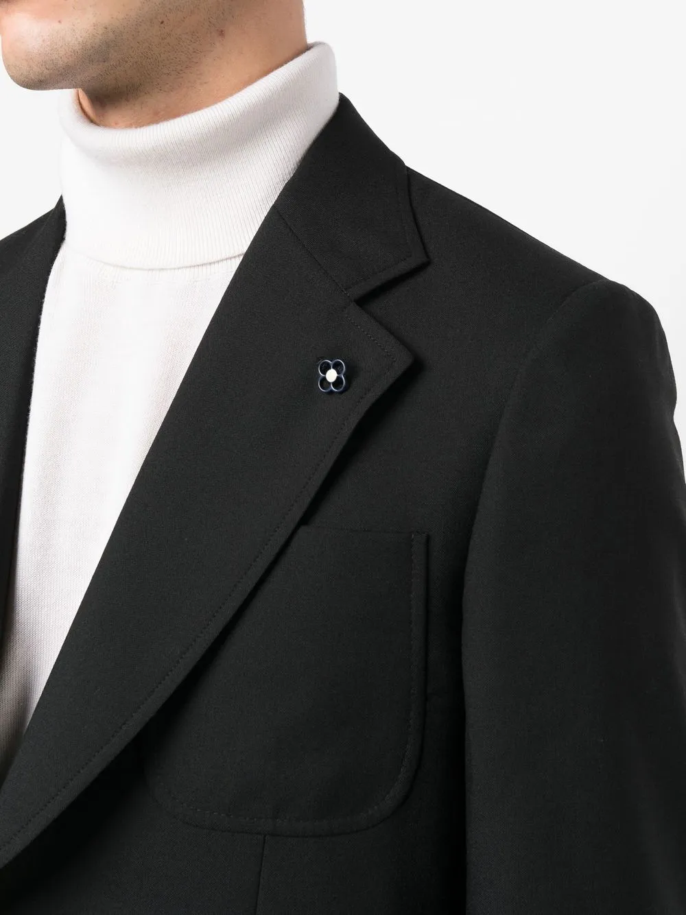 Lardini Single-breasted Wool Suit In Black