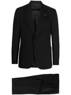 TOM FORD shelton ネイビー 46 セットアップ　ピークドラペル TOM FORD トム・フォード Shelton シングルスーツ | ブラック