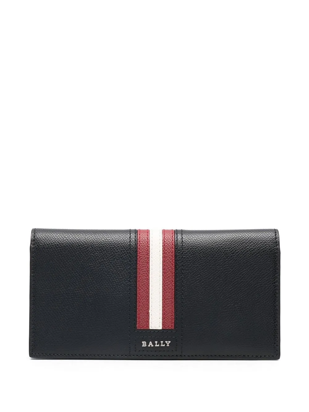 

Bally cartera con ribete de rayas y placa del logo - Negro