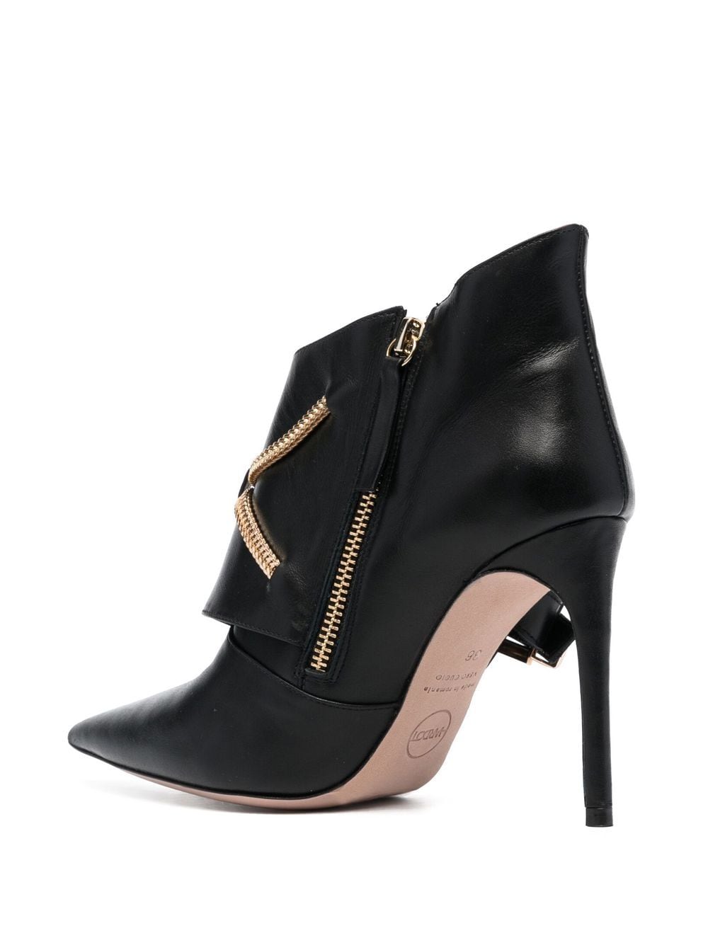 Shop Hardot Chain-link Trim Ankle Boots In Black